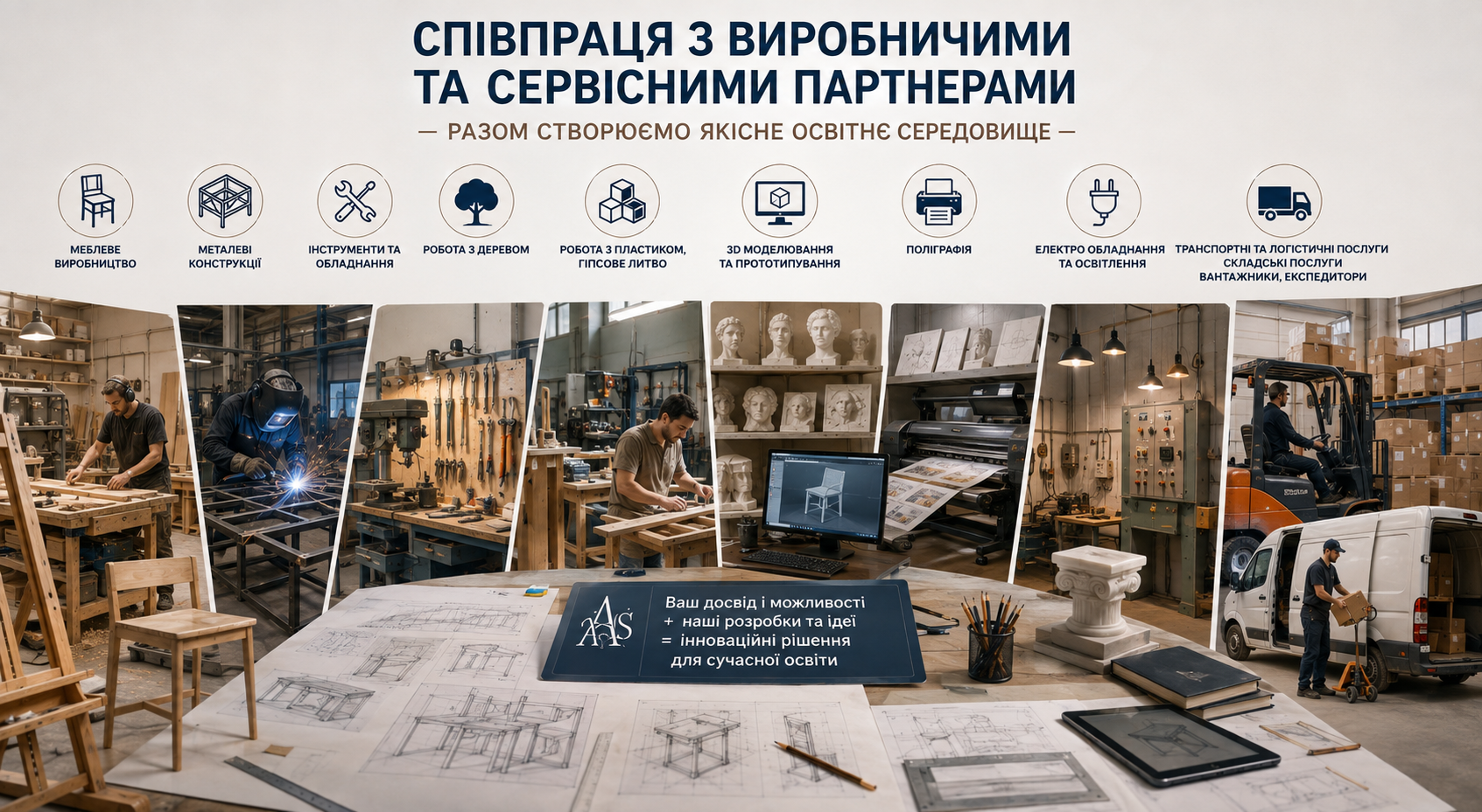 Виробничі, технологічні та логістичні напрями партнерства Академічної художньої школи